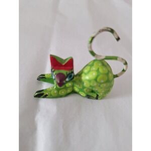 Mexican OAXACAN  Colorful Wooden‎ Alebrije Sitting Cat